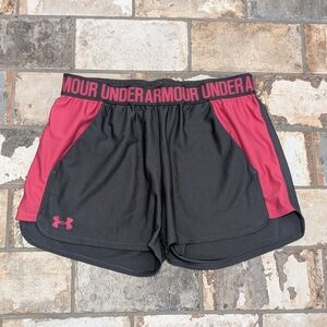 Under Armour Women’s Small Black Pink Athletic Shorts Running Gym Training